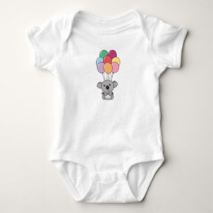 Koala Flies Up With Colourful Balloons Baby Bodysuit