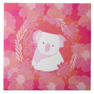 Koala Flower of life Ceramic Tile