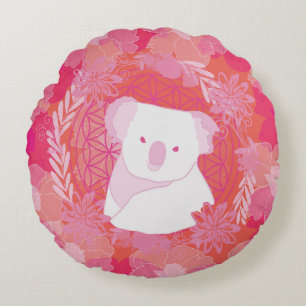 Koala Flower of life Round Cushion