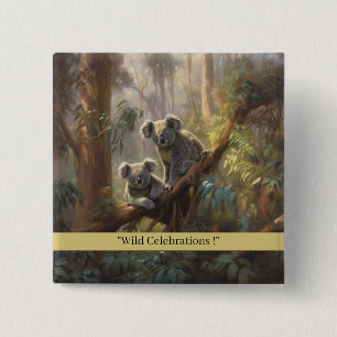 Koala Forest Dreams, custom 15 Cm Square Badge