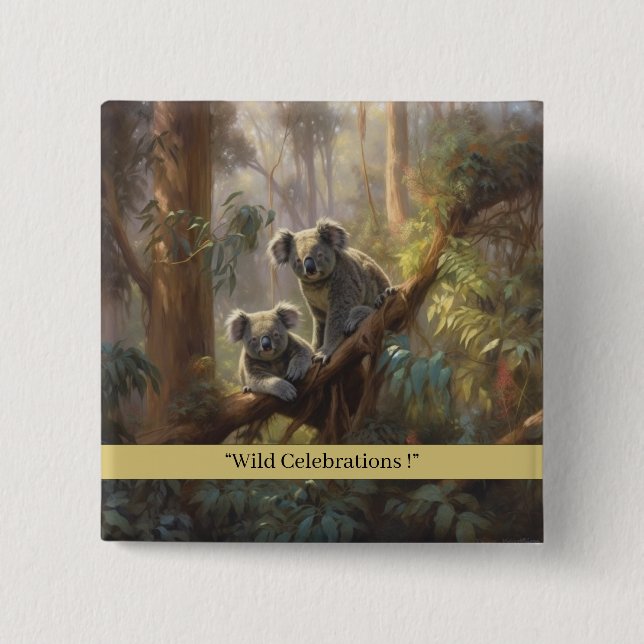 Koala Forest Dreams, custom  15 Cm Square Badge (Front)