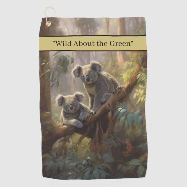 Koala Forest Dreams customisable Golf Towel (Front)