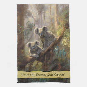 Koala Forest Dreams customisable Tea Towel