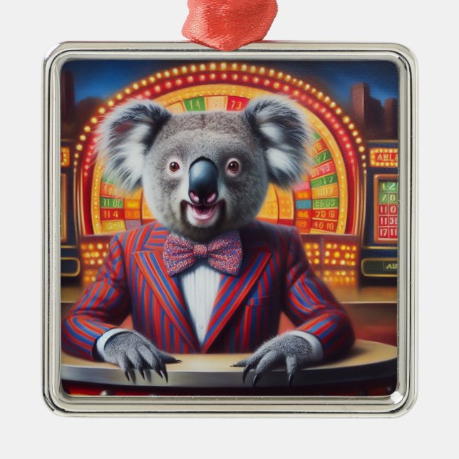 Koala Game Show Host Metal Ornament (Front)