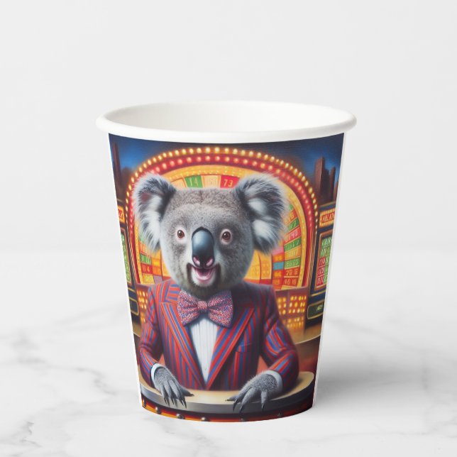 Koala Game Show Host Paper Cups (Front)