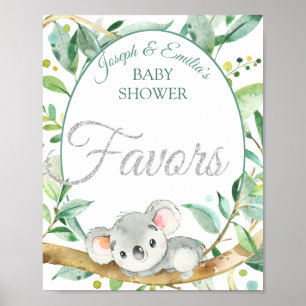 Koala Gender Neutral Baby Shower Favors Poster