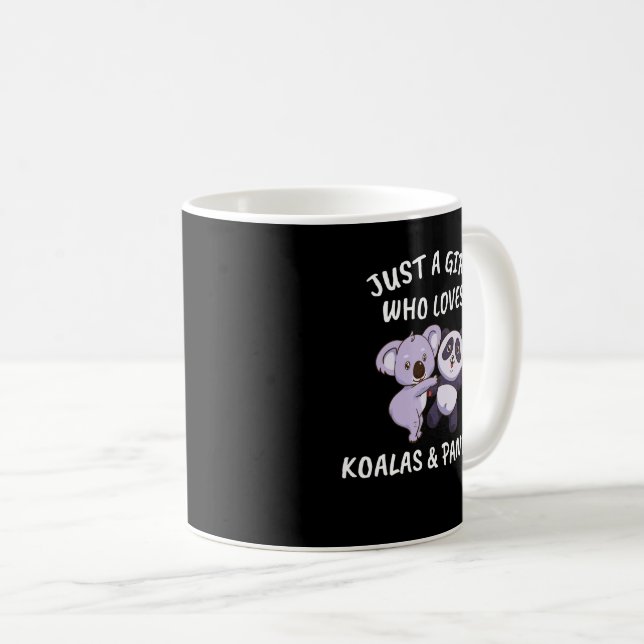 Koala Gift Women Panda Girls Cute Koala and Pandas Coffee Mug (Front Right)