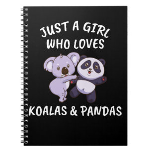 Koala Gift Women Panda Girls Cute Koala and Pandas Notebook