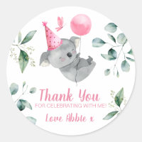 Koala Girl Pink Birthday Favor