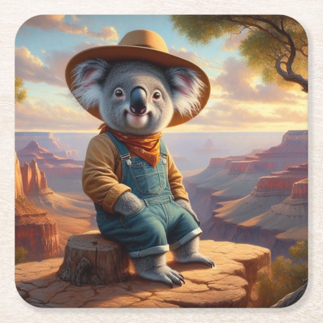 Koala Grand Canyon Square Paper Coaster (Front)