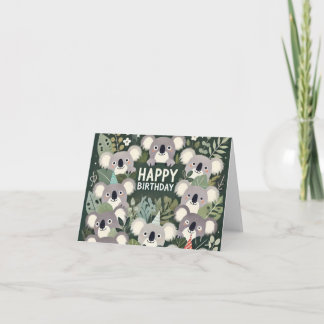 Koala Green Birthday Card