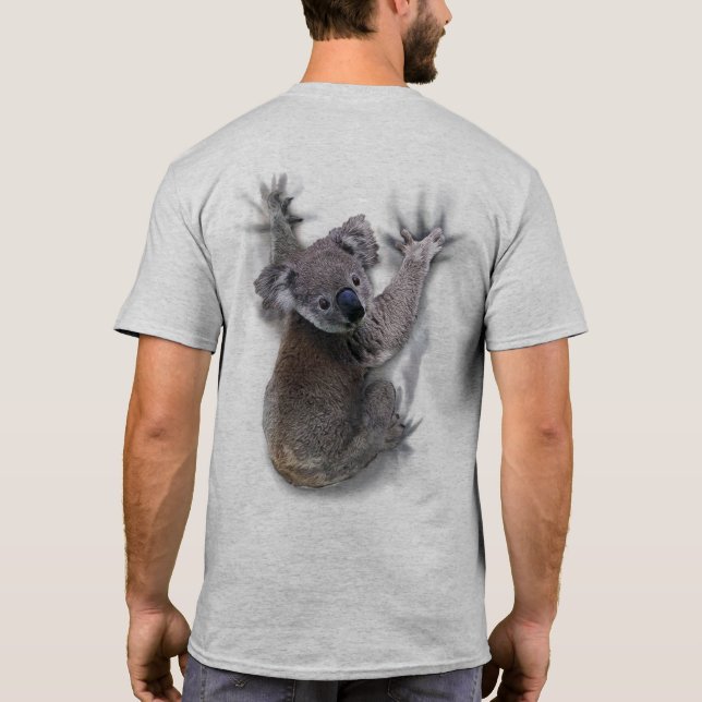 Koala Hang On Back Cute Bear Australia Animal T-Shirt (Back)