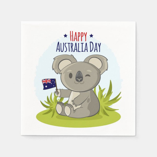 Koala Happy Australia Day | Holidays Napkin (Front)
