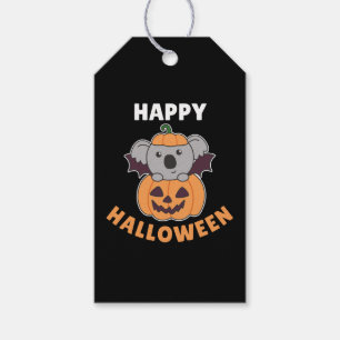 Koala Happy Halloween Pumpkin Bat Costume Gift Tag