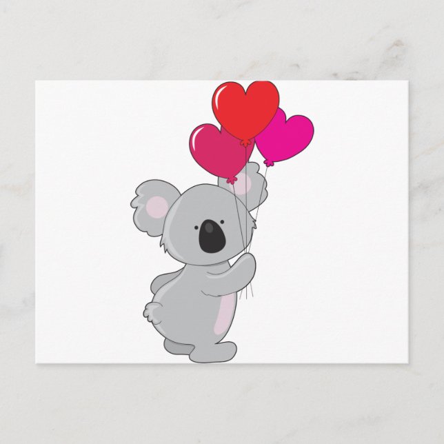 Koala Heart Balloons Postcard (Front)