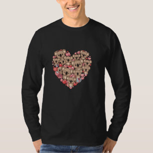 Koala Heart Shape Bear Animal Lover Happy Valentin T-Shirt