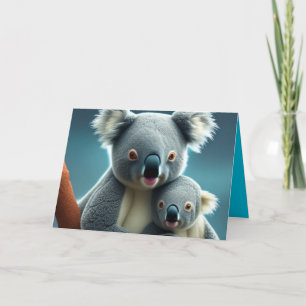 Koala holding a Baby Mothers Day Card