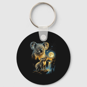Koala howling to the moon meme funny 90's koala key ring