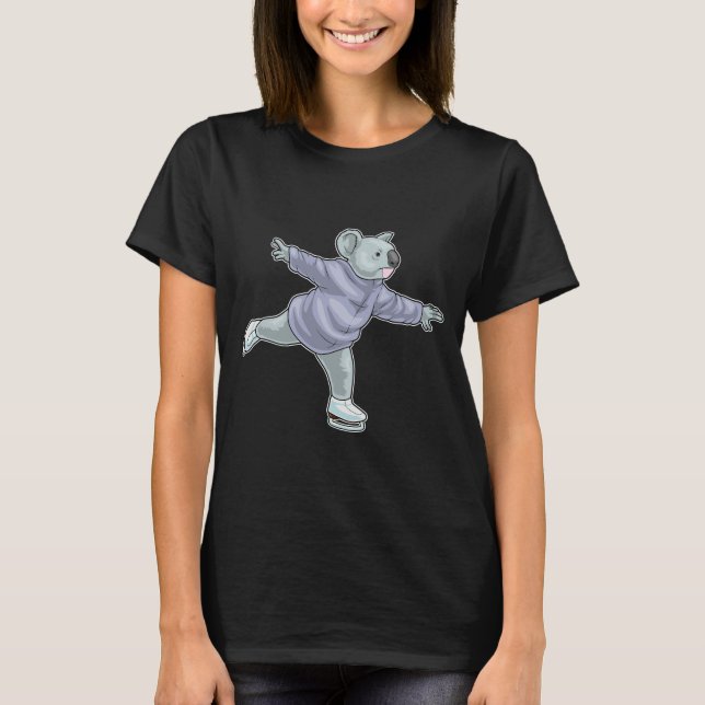 Koala Ice skating Ice skates T-Shirt (Front)