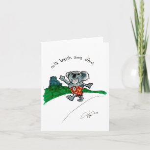 Koala in a Kilt birthday card