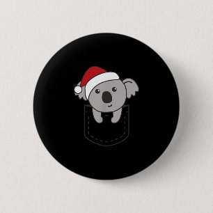 Koala In Cket Christmas Cute Koala In Breast Cket  6 Cm Round Badge