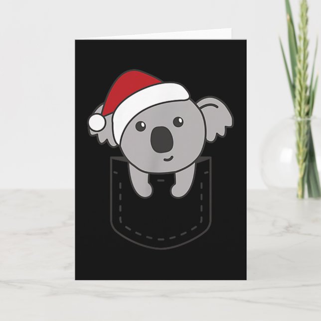 Koala In Cket Christmas Cute Koala In Breast Cket  Card (Front)