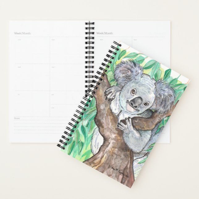 Koala in Eucalyptus Tree Painting Planner (Display)