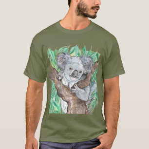 Koala in Eucalyptus Tree Painting T-Shirt