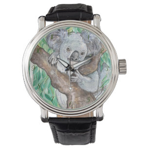 Koala in Eucalyptus Tree Painting Watch