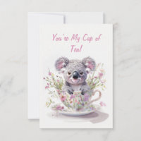 Koala in Floral Teacup