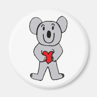 Koala in Love round magnet