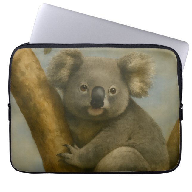 Koala in Quiet Light Laptop Sleeve (Front)