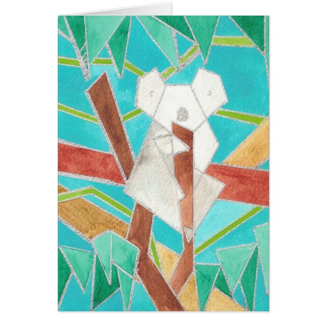 Koala in Tree Original Abstract Art (Front)