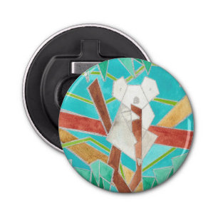 Koala in Tree Original Abstract Art Bottle Opener