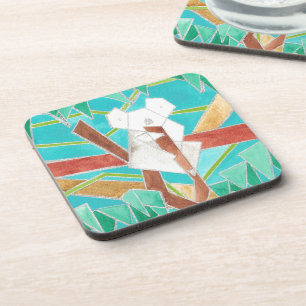 Koala in Tree Original Abstract Art Coaster