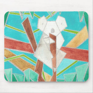 Koala in Tree Original Abstract Art Mouse Pad
