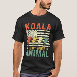 Koala Is My Spirit Animal Vintage American Flag Gr T-Shirt