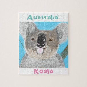Koala jigsaw - hand drawn jigsaw puzzle