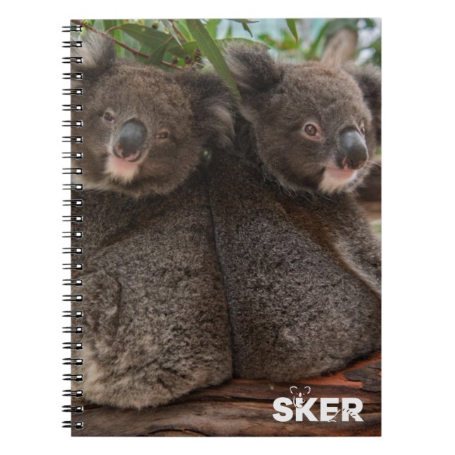 Koala Joeys violet and crumble notebook (Front)