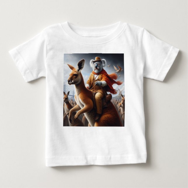 Koala Kangaroo Rider Baby T-Shirt (Front)