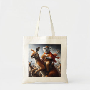 Koala Kangaroo Rider Tote Bag