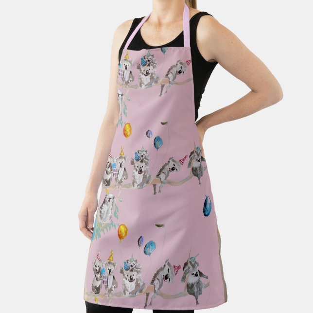 Koala Koala's Birthday Party Pink Animal Apron (Insitu)