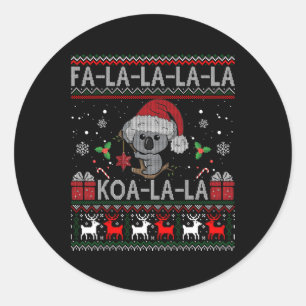 Koala-la-la Cute Koala Bear Australian Christmas U Classic Round Sticker