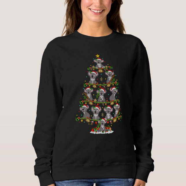 Koala  Lights Xmas Santa Koala Christmas Tree Sweatshirt (Front)