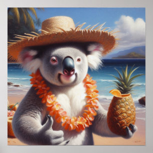 Koala Luau Poster