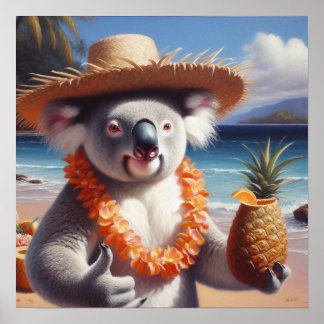 Koala Luau Poster