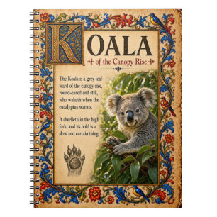 Koala, Mediaeval Bestiary Art Notebook