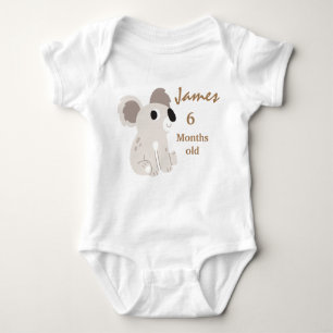 Koala milestone month birthday baby bodysuit