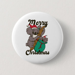 Koala Mom Christmas Design 6 Cm Round Badge