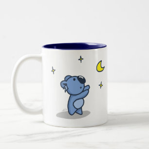 Koala Moon - Blue Two-Tone Coffee Mug